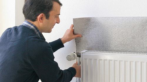 Radiatorfolie plaatsen