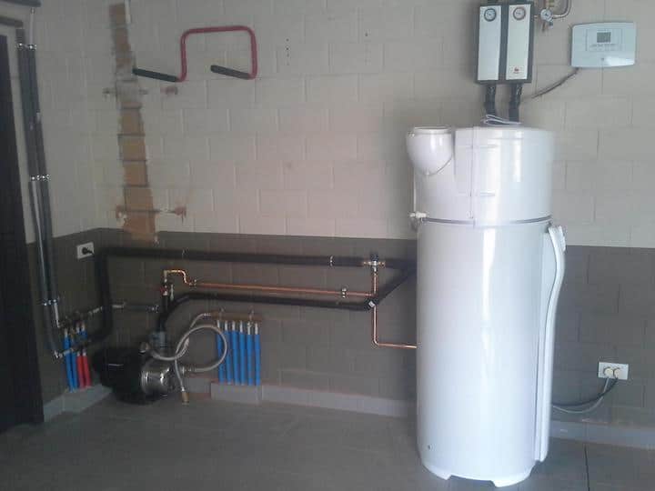 Warmtepompboiler installatie